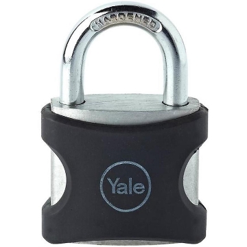 Show details for Yale YE3/32/116/1/BK, PVC Wrapped Aluminum Body Padlock, Black, YE3321161BK Picture of Yale YE3/32/116/1/BK, PVC Wrapped Aluminum Body Padlock, Black, YE3321161BK
