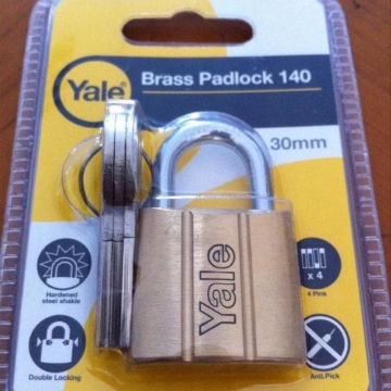 Show details for Yale V14030, Brass Padlock 30mm, V14030 Picture of Yale V14030, Brass Padlock 30mm, V14030
