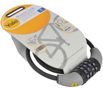 Show details for Yale YCC1/8/60/1, Combination Bike Lock Cable, Black, 8x600mm, YCCL18601 Picture of Yale YCC1/8/60/1, Combination Bike Lock Cable, Black, 8x600mm, YCCL18601