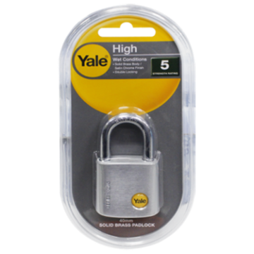 Show details for Yale Y120/40/125/1, Solid Brass Padlock, Satin Chrome 40mm, Y120401251 Picture of Yale Y120/40/125/1, Solid Brass Padlock, Satin Chrome 40mm, Y120401251