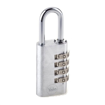 Show details for Yale YE3C/28/4/126/1/S, Aluminum Combination Padlock, Silver, YE3C2841261S Picture of Yale YE3C/28/4/126/1/S, Aluminum Combination Padlock, Silver, YE3C2841261S
