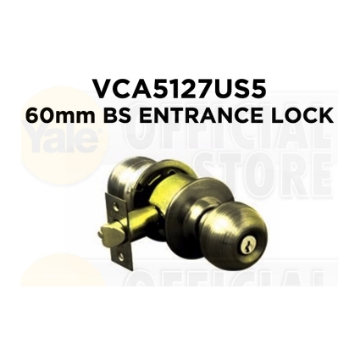 Show details for Yale VCA5127 US32D, VCA5127 US5, Entrance Cylindrical Stainless Door Knob Set, VCA5127US32D Picture of Yale VCA5127 US32D, VCA5127 US5, Entrance Cylindrical Stainless Door Knob Set, VCA5127US32D