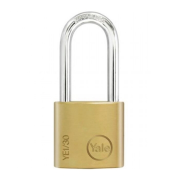 Show details for Yale YE1/30/132/1, Long Shackle Brass Padlock, YE1301321 Picture of Yale YE1/30/132/1, Long Shackle Brass Padlock, YE1301321