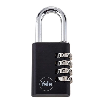 Show details for Yale YE3C/38/131/1/BK, Aluminum Combination Padlock, Black, YE3C381311BK Picture of Yale YE3C/38/131/1/BK, Aluminum Combination Padlock, Black, YE3C381311BK
