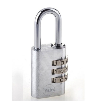 Show details for Yale YE3C/20/121/2/S, Aluminum Combination Padlock, Silver, YE3C201212S Picture of Yale YE3C/20/121/2/S, Aluminum Combination Padlock, Silver, YE3C201212S