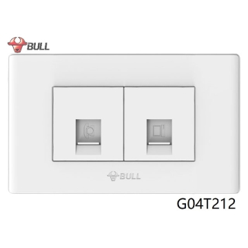 Picture of Bull Telephone and Computer Outlet Set (White), G04T212