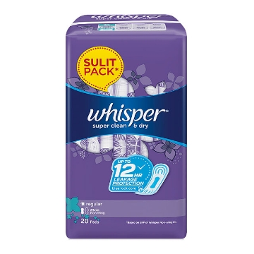 Show details for Whisper Regular Flow(Dry) Non Wing 20's, WHI178 Picture of Whisper Regular Flow(Dry) Non Wing 20's, WHI178