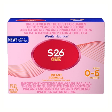 Show details for Wyeth S-26 One Infant Milk (400g, 900g, 1.8 kg), S2636 Picture of Wyeth S-26 One Infant Milk (400g, 900g, 1.8 kg), S2636