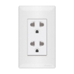 Duplex Universal Outlet with Ground & Shutter