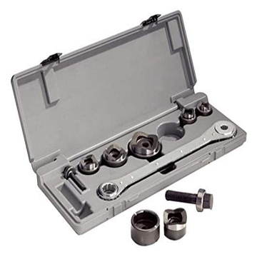 Show details for Ridgid Manual Knockout Punches R735BB 1/2 in. to 1 1/4 in. with Punch/Die Set, Ball Bearing Drive Screw, and Case, 31787 Ridgid Manual Knockout Punches