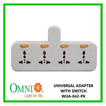 Omni Multiple Socket Extension 3&4 Gang Wall Universal Adapter with Individual Switch & Power Indicator