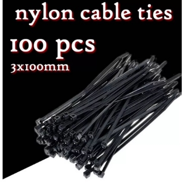 Show details for SUN AMES 100pcs Multipurpose BLACK Nylon Cable Tie Self Locking Zip Ties Cable Strap, S4300 SUN AMES 100pcs Multipurpose BLACK Nylon Cable Tie