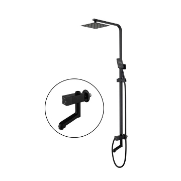 Show details for AXIS ON-WALL SHOWER BAR SET SQUARE MATTE BLACK AXS53S300B Picture of AXIS ON-WALL SHOWER BAR SET SQUARE MATTE BLACK AXS53S300B