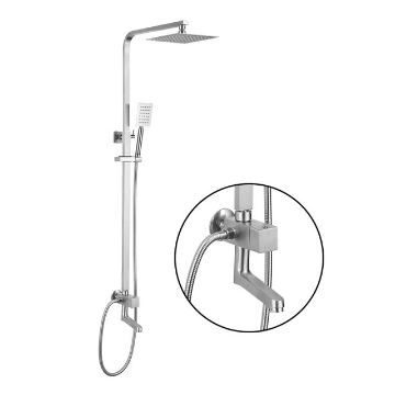 Show details for AXIS ON-WALL SHOWER BAR SET, SQUARE STAINLESS STEEL AXS51S300S Picture of AXIS ON-WALL SHOWER BAR SET, SQUARE STAINLESS STEEL AXS51S300S