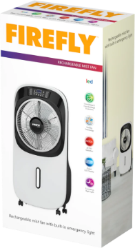Show details for Firefly Rechargeable 10" inch Mist Fan with Digital LED Display and Remote Control-FEL645 Firefly Rechargeable 10" inch Mist Fan with Digital LED Display and Remote Control