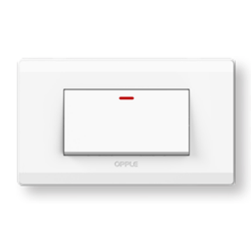 Show details for OPPLE 1 Gang 1 Way Wall Switch White and Dark Grey- F011611A OPPLE 1 Gang 1 Way Wall Switch White and Dark Grey