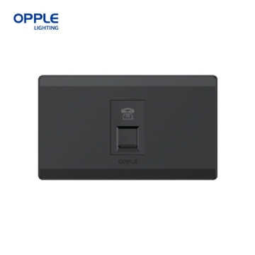 Show details for OPPLE 1 Gang Telephone Outlet White and Dark Grey- F016201 OPPLE 1 Gang Telephone Outlet White and Dark Grey