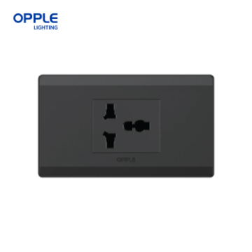 Show details for OPPLE 1 gang Universal Outlet White and Dark Grey-F011699 OPPLE 1 gang Universal Outlet White and Dark Grey