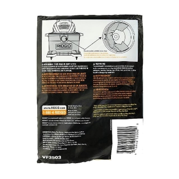Show details for Ridgid VF3503 High Efficiency, Dry Pickup Dust Bags for 6 - 9 Gallons, 40153 Picture of Ridgid VF3503 High Efficiency, Dry Pickup Dust Bags for 6 - 9 Gallons, 40153