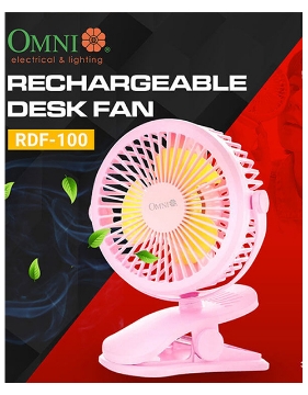 Show details for Mini Rechargeable Desk Fan with Night Light (White/Pink) , RDF-100 Picture of Mini Rechargeable Desk Fan with Night Light (White/Pink) , RDF-100