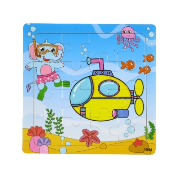 Picture of Wooden puzzle pieces children's puzzle pieces Wooden Animal Kindergarten Early Education