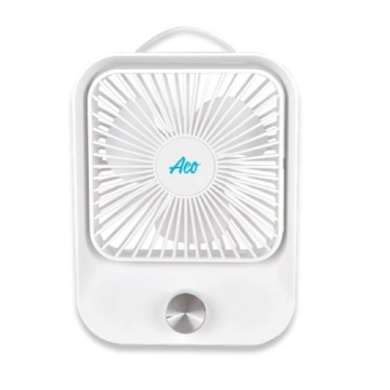 Show details for Aco Rechargeable Stepless Speed Control Mini Table Fan, ACOLJQ119WHT Picture of Aco Rechargeable Stepless Speed Control Mini Table Fan, ACOLJQ119WHT