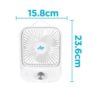 Show details for Aco Rechargeable Stepless Speed Control Mini Table Fan, ACOLJQ119WHT Picture of Aco Rechargeable Stepless Speed Control Mini Table Fan, ACOLJQ119WHT