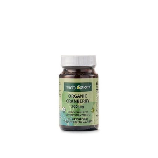 Picture of Healthy Options Organic Cranberry 500mg 30 Tablets