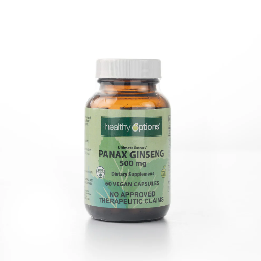 Picture of Healthy Options Panax Ginseng 500mg 60 Vegan Capsules