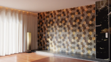 Picture of HOMER SA TILE 29.0X28.8X0.40CM HONEYCOMB BROWN GOLD