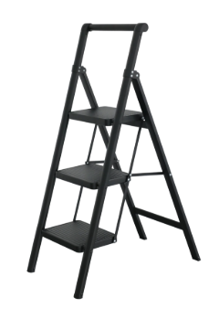 Picture of HOMER 3-STEP STEEL LADDER BLACK